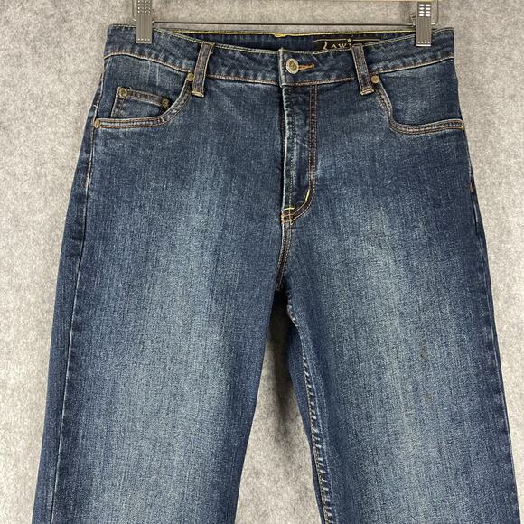 Lawman Jean Womens 9/10 Dark Wash Stretch Bootcut Mid Rise Western Cowgirl Rodeo - Picture 2 of 15